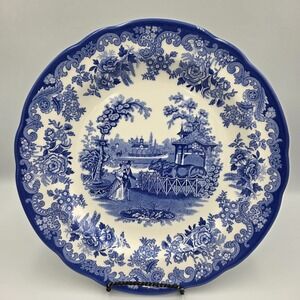 Spode Blue Room The Rhinoceros House 10.5" Dinner Plate Blue White‎ England
